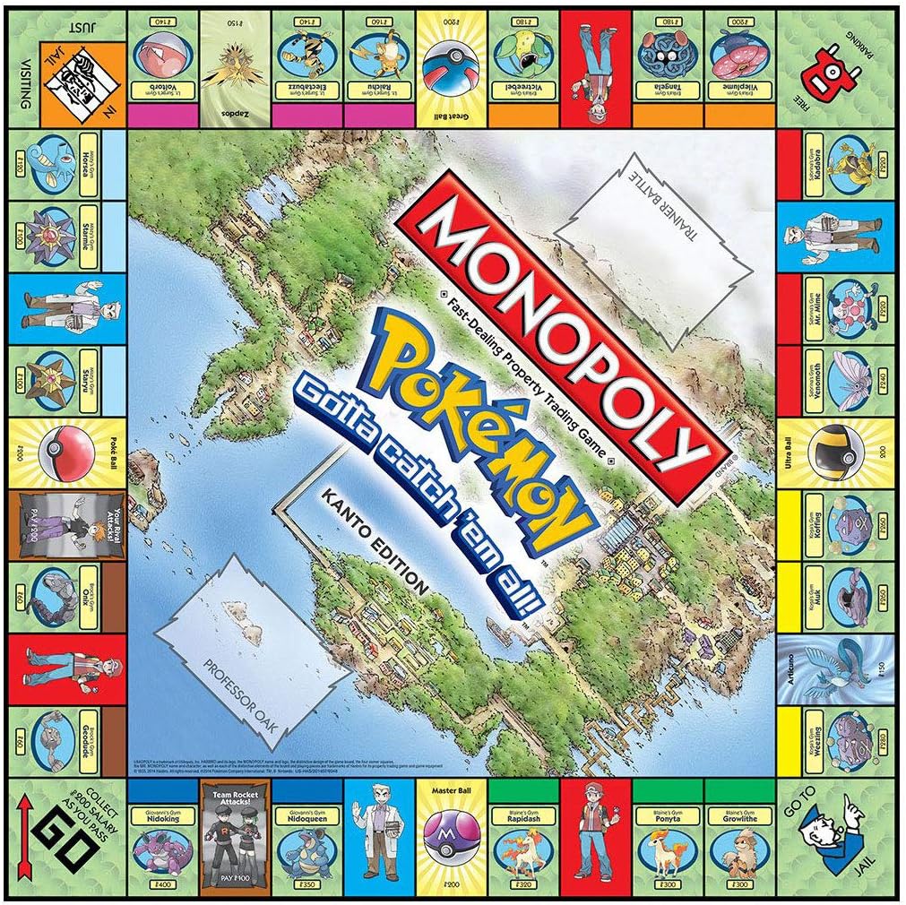 Monopoly Pokemon Kanto Edition tabletop game
