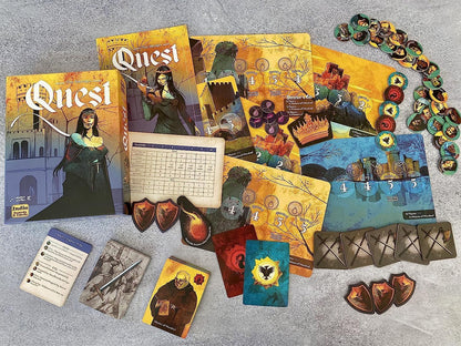 Quest board game by indie boards tabletop game